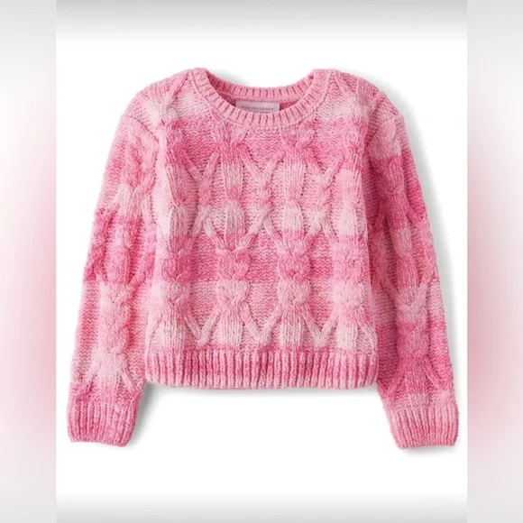 The Children's PLACE Toddler Girls Ombre Cable Knit Chenille Sweater-Jazzberry - Picture 1 of 3